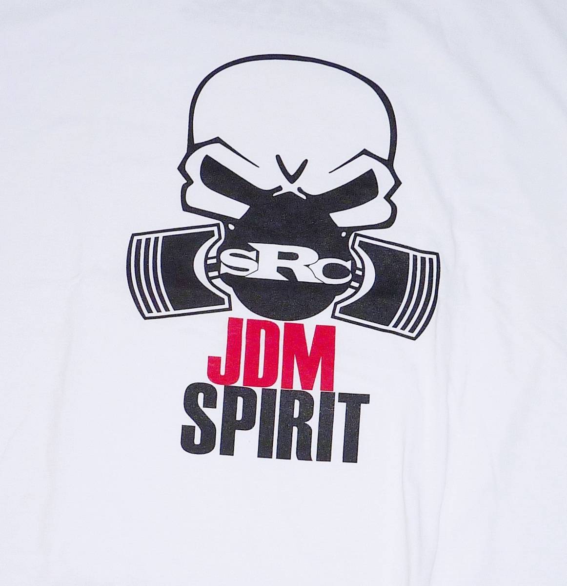 S.R.C エスアールシー JDM SPIRIT ドクロロゴ 半袖 Tシャツ（ホワイト）(XXXL) [並行輸入品]