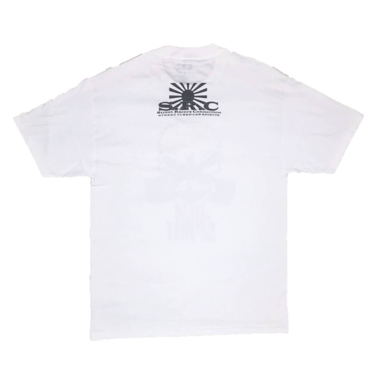 S.R.C エスアールシー JDM SPIRIT ドクロロゴ 半袖 Tシャツ（ホワイト）(XXL) [並行輸入品]