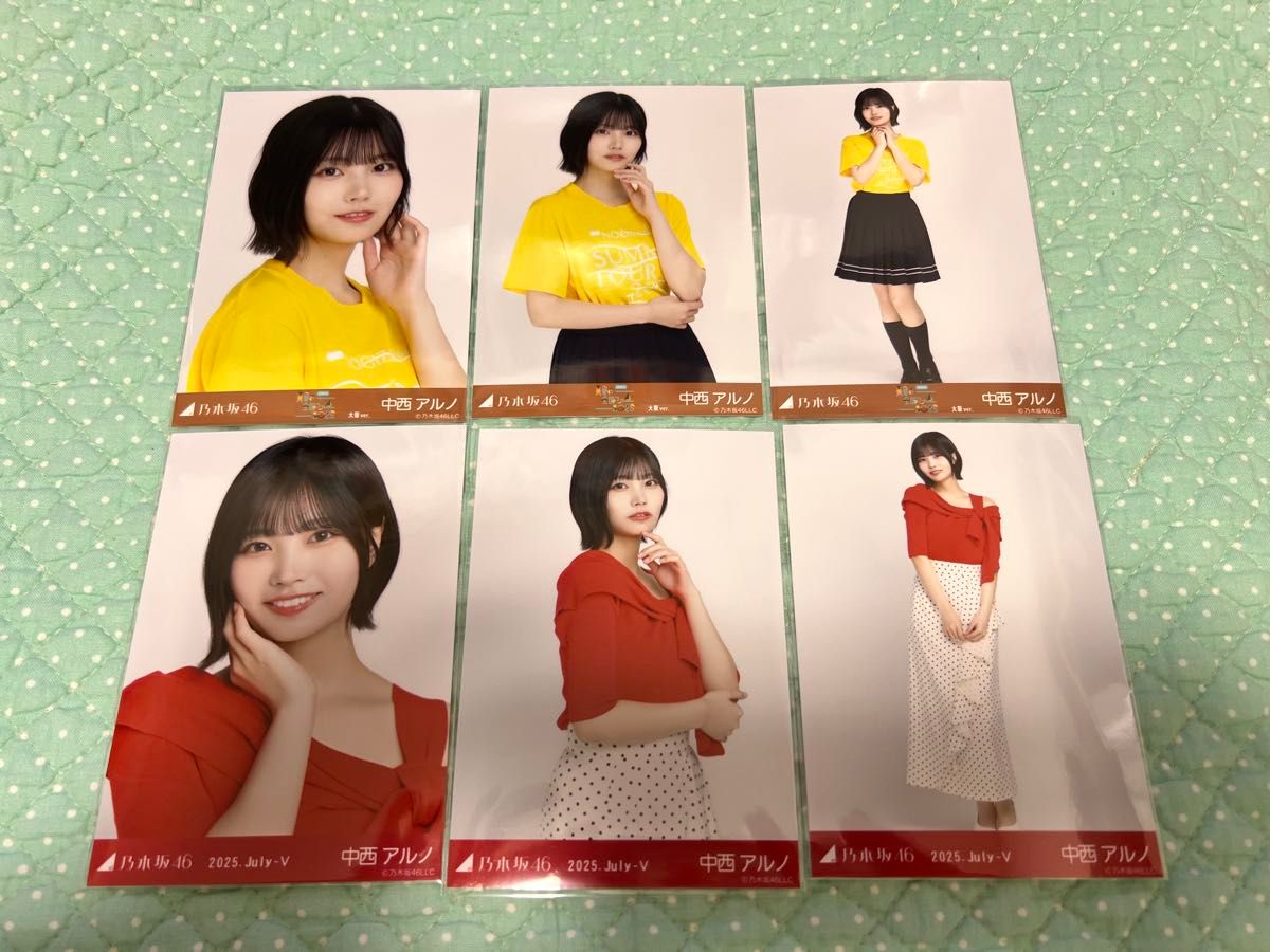 乃木坂46 真夏の全国ツアー2025 中西アルノ コンプ 乃木坂46 生写真 コンプ 中西アルノ ドット 真夏の全国ツアー