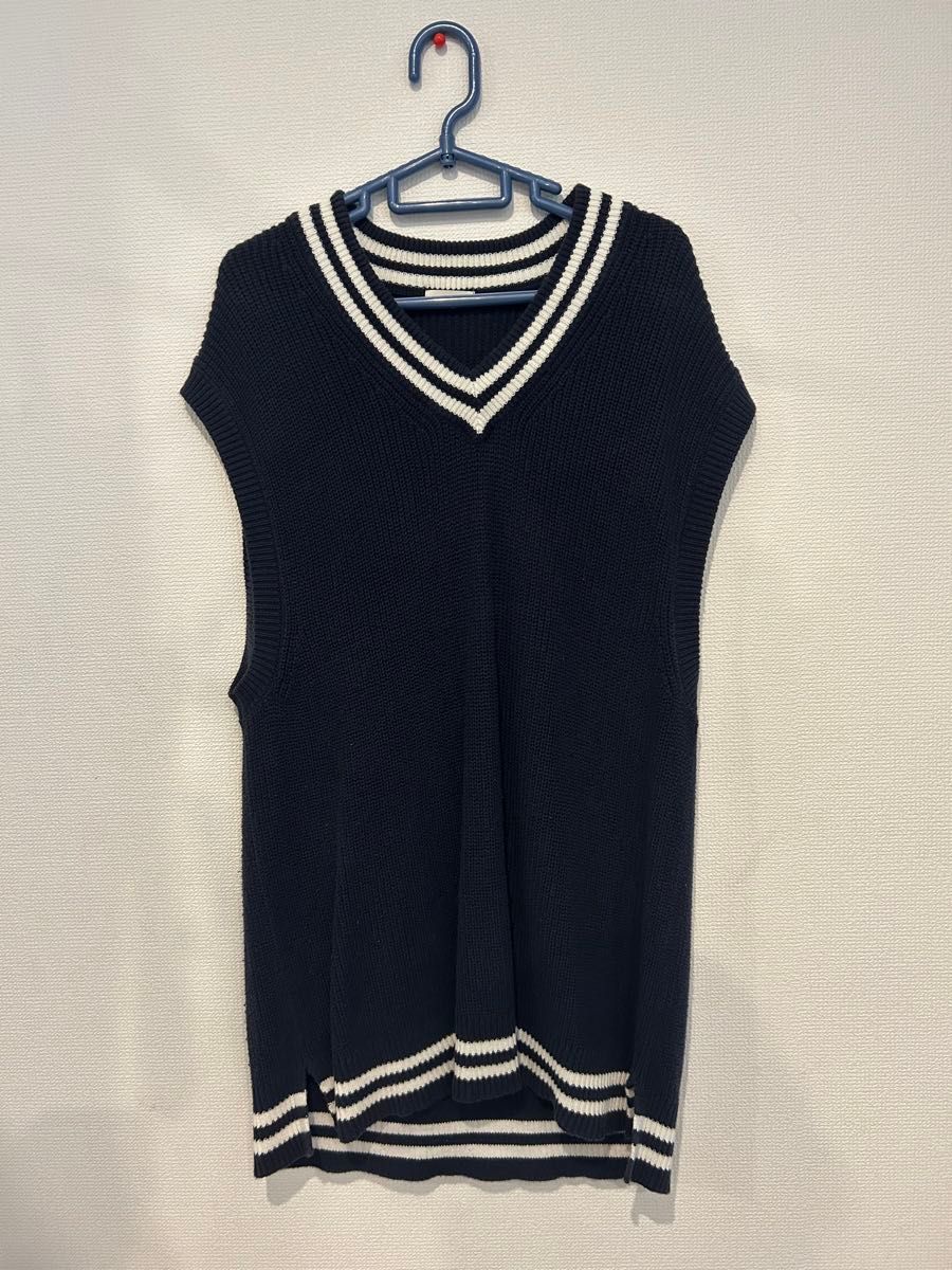 【関税込み】MSGM ネイビー ボタン ベスト ネイビー Vネック ニットベスト Mサイズ|Yahoo!フリマ(旧