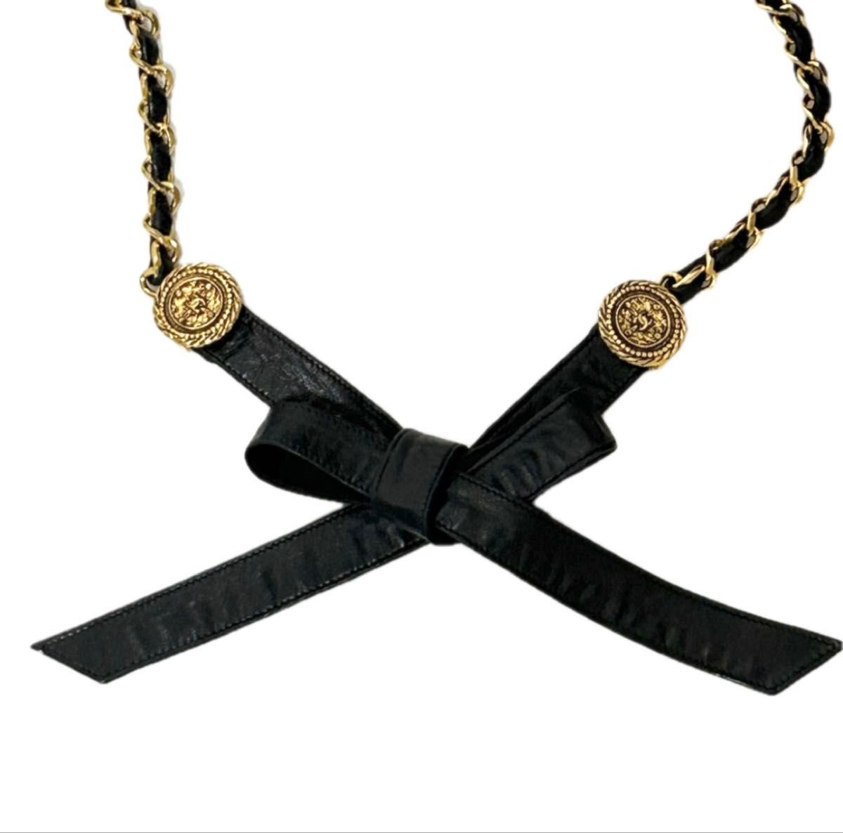 CHANEL シャネル レザー ベルト CCマーク チェーン 美品 CHANEL シャネル ヴィンテージ レザーチェーンベルト ココ