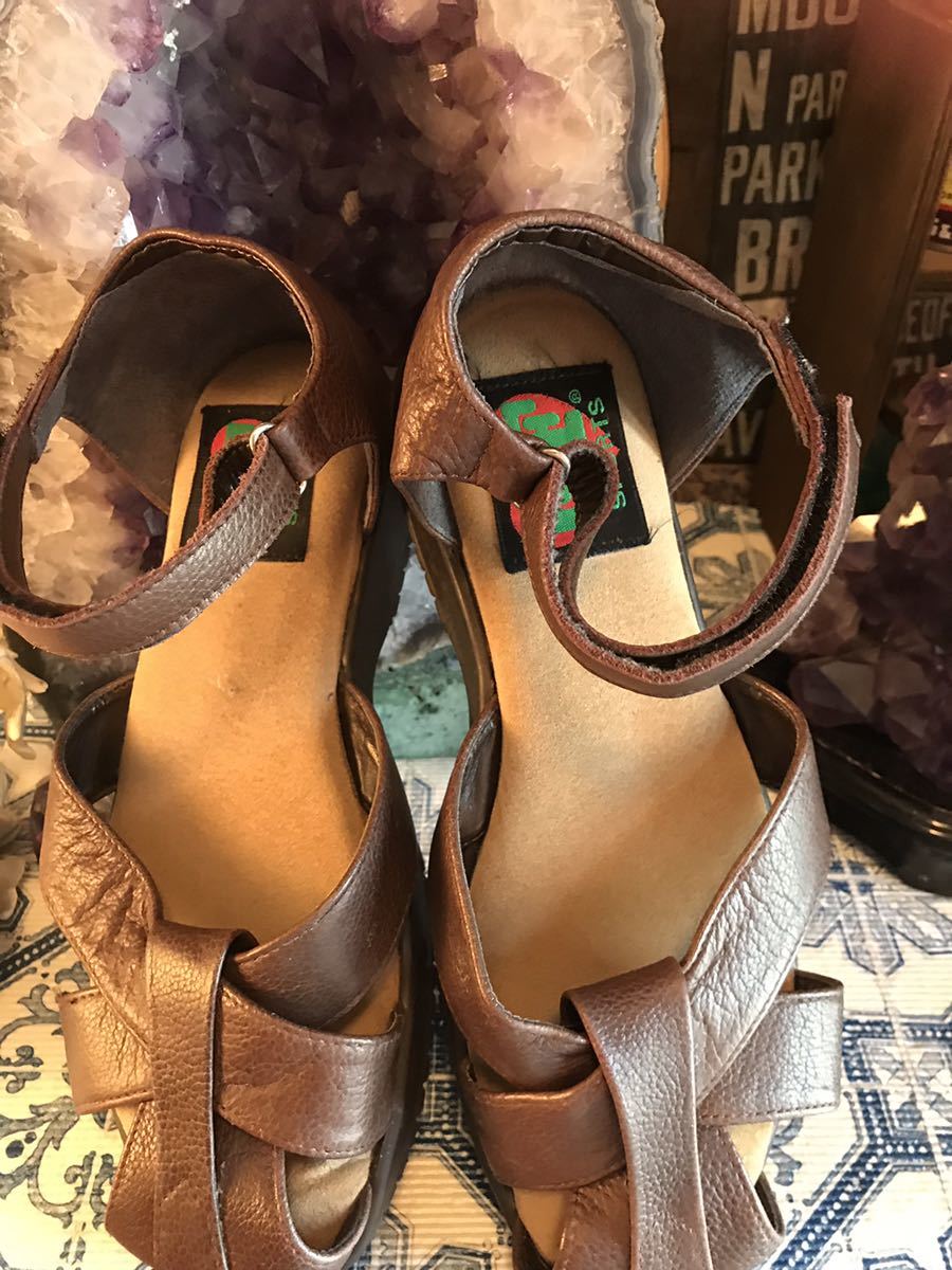  Golden Fit sandals GFSPORTS tea color leather 24 centimeter 