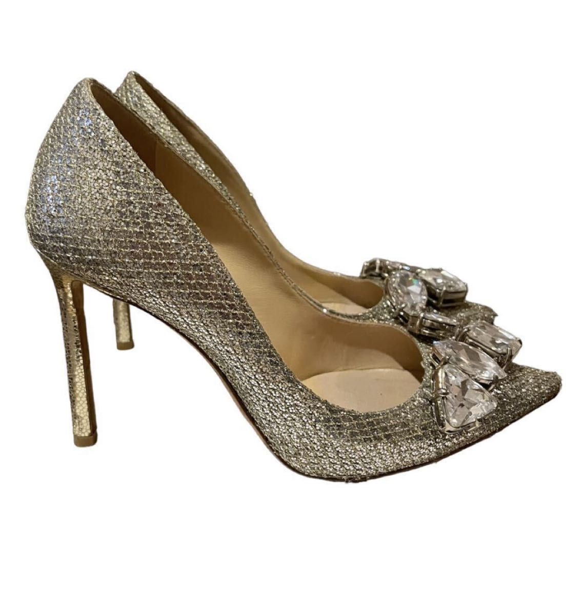 美品♡キラキラビジューストーン♡パンプス ジミーチュウ JIMMY CHOO パンプス ハイヒール 35 5㎝オープン