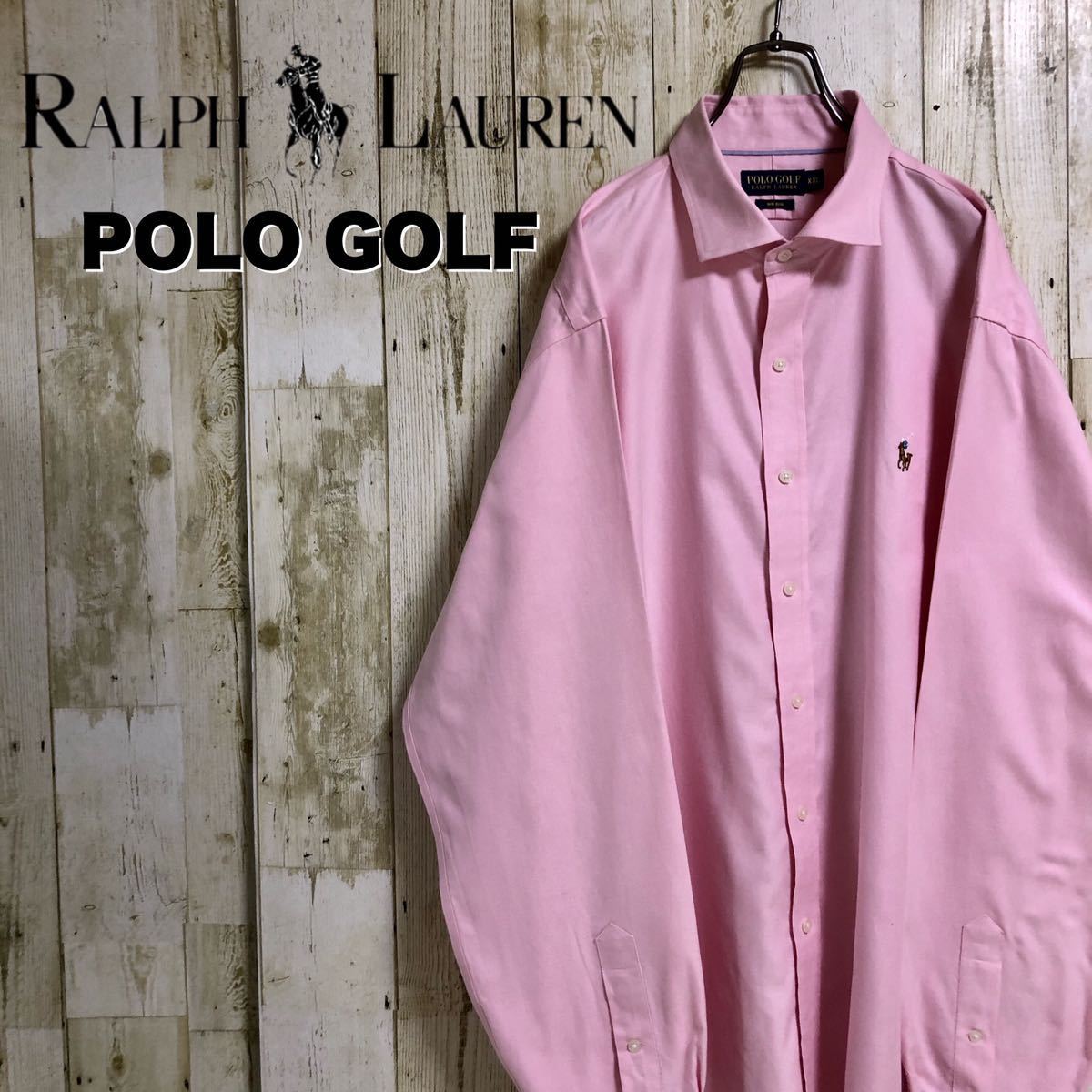 POLO GOLF Ralph Lauren ポロゴルフ ラルフローレン ワンポイント 刺繍ポニー ビッグサイズ ボタンダウンシャツ 長袖シャツ  XXL 古着