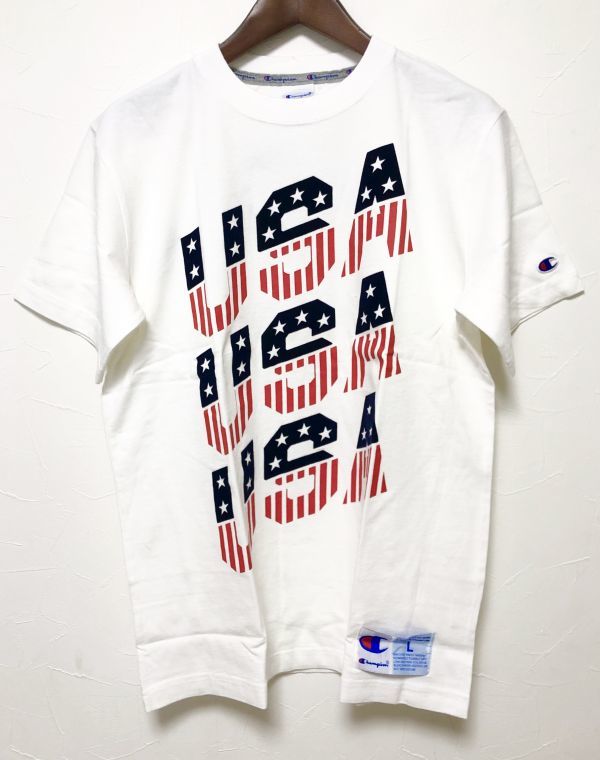 チャンピオン USA ロゴプリントTシャツ サイズL ホワイト C3-H370 Champion アメカジ