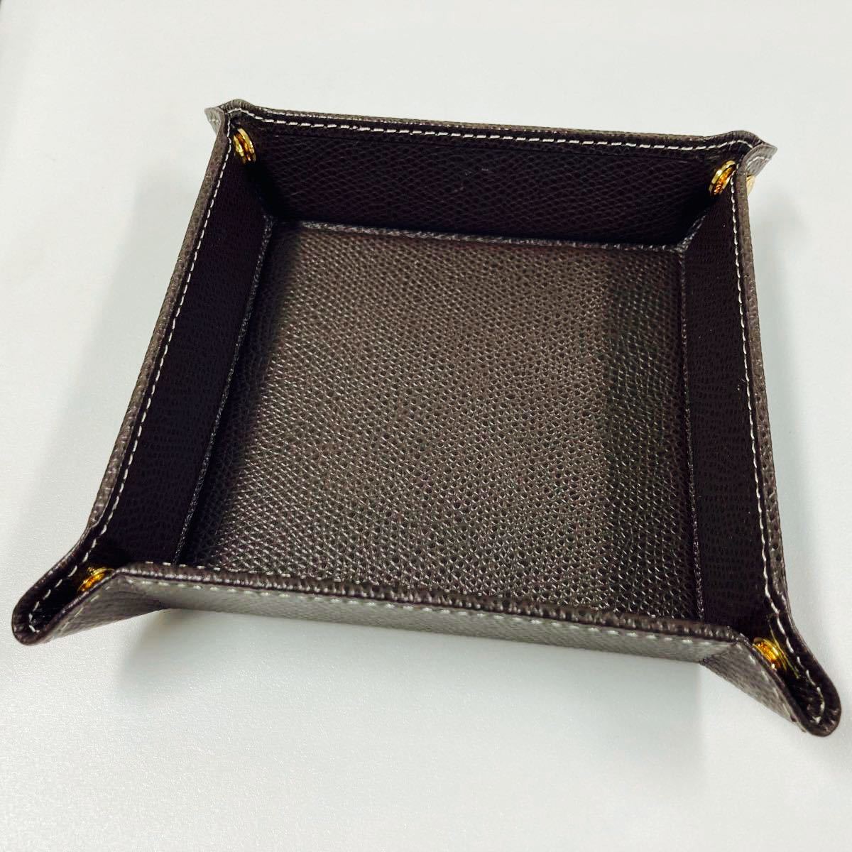 輸入新品未使用 WAKO 銀座和光 レザートレイ 小物入れ 和光(WAkO) 蓋付きオーバーナイター 小物入れ 本革 未使用
