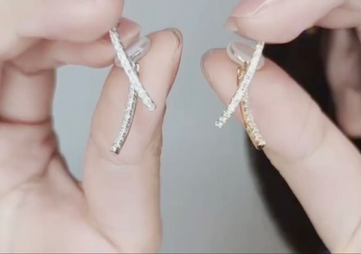 イヤリング 挟むだけ 痛くない シルバー キラキラ ジルコン 結婚式 韓国 おしゃれ 上品