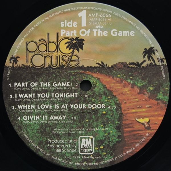 Pablo Cruise - Part Of The Game パブロ・クルーズ - パート・オブ・ザ・ゲーム AMP-6066 国内盤LP_画像5