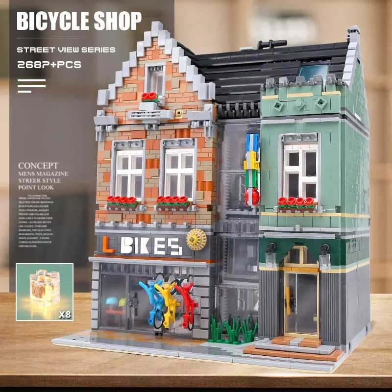 最安値[新作] LEGO互換 LEGO風 クリエイター バイクショップ 自転車屋 3668ピース_画像2