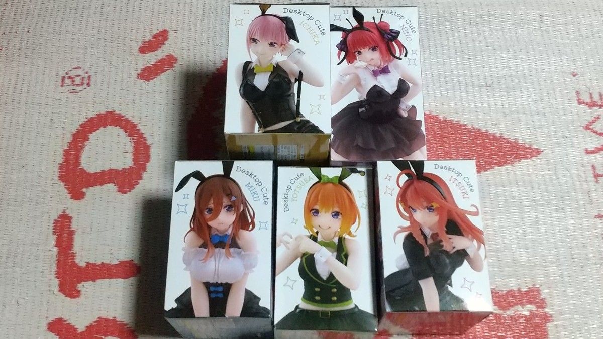人気 美少女 desktop cute フィギュア 5体セット 五等分の花嫁 Desktop Cute フィギュア バニーver 中野一花 二乃