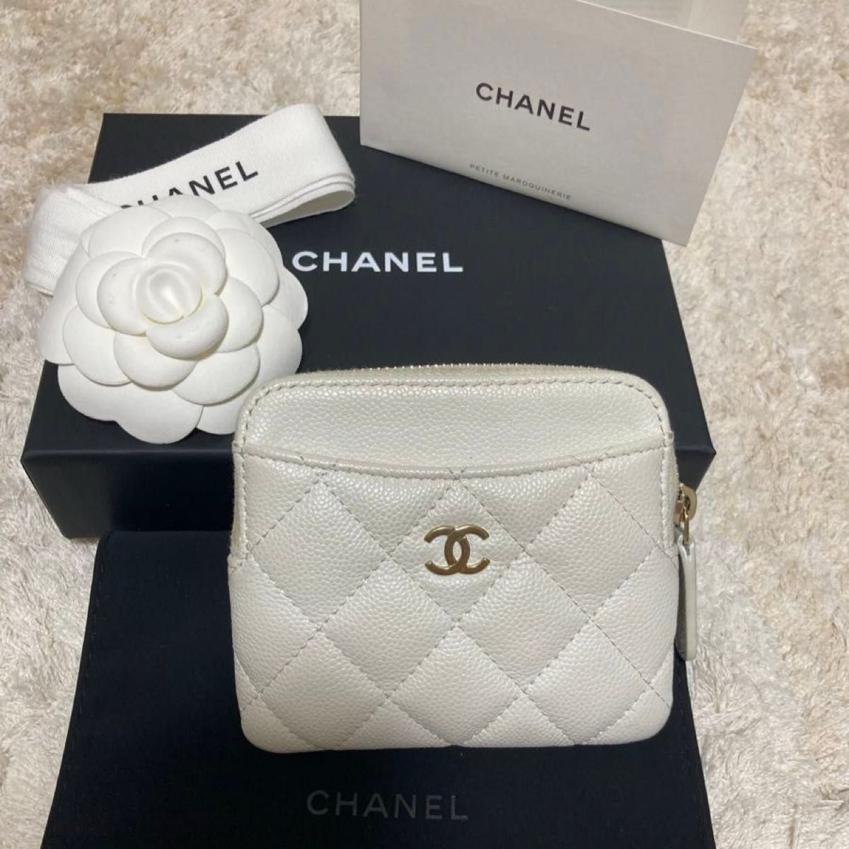 品格漂うキルティング☆【CHANEL】マトラッセ コインケース CHANEL マトラッセ キャビアスキン キルティング コインケース