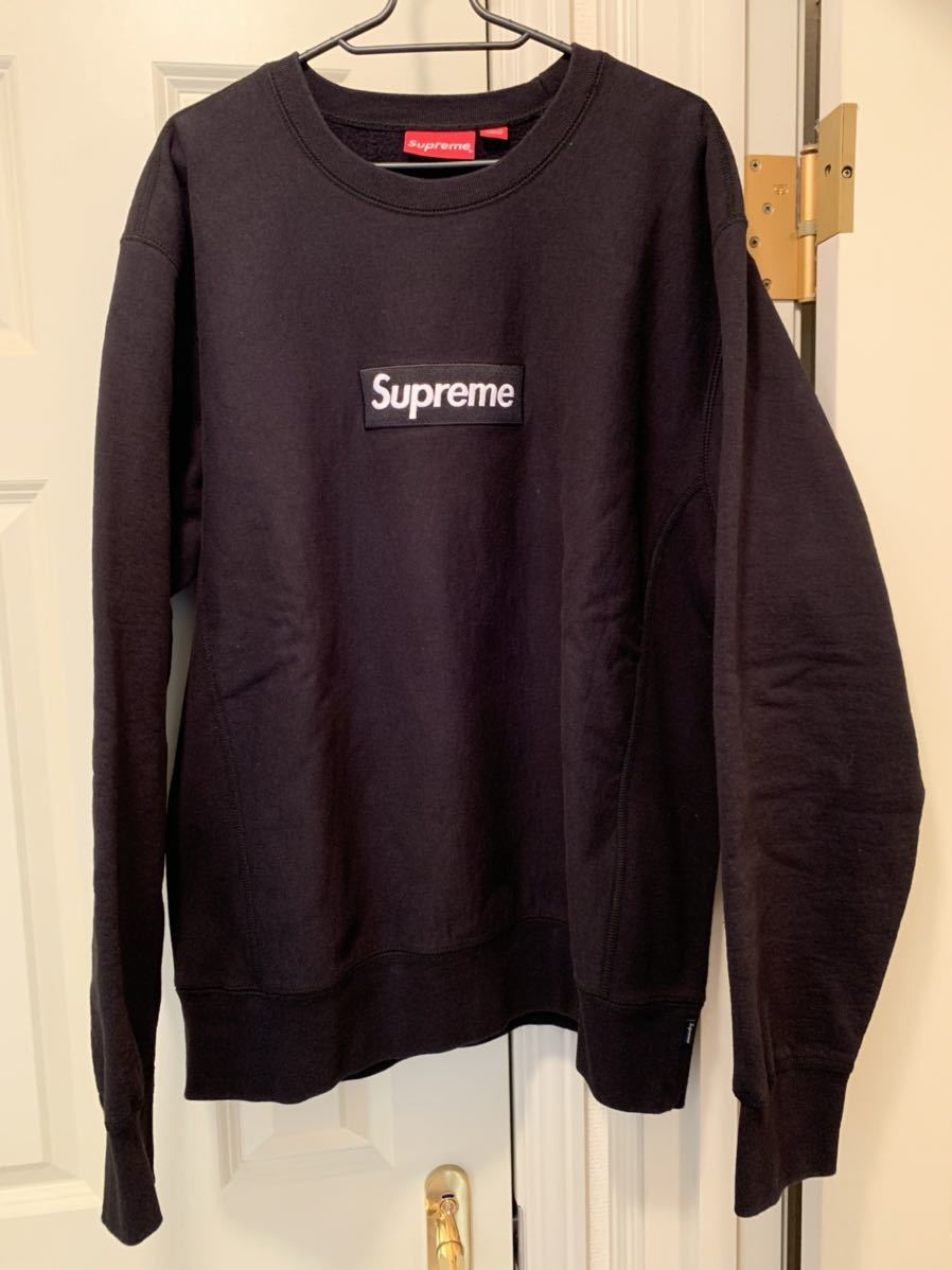 L Supreme Box Logo Crewneck Sweatshirt Large Black 18FW