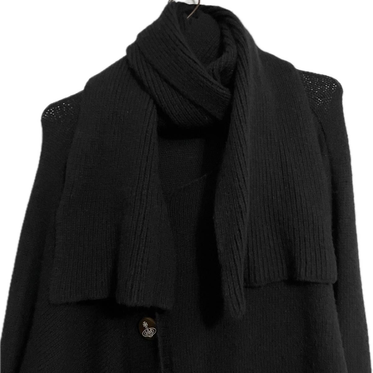 値下げ*vivienne westwood 変形襟コート ヴィヴィアンウエストウッド【希少】マフラー付き 変形 ニット
