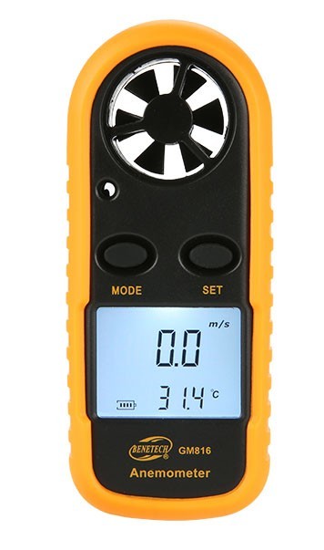 t032[ measuring instrument ] digital manner speed thermometer anemometer thermometer LED screen use easy * orange *