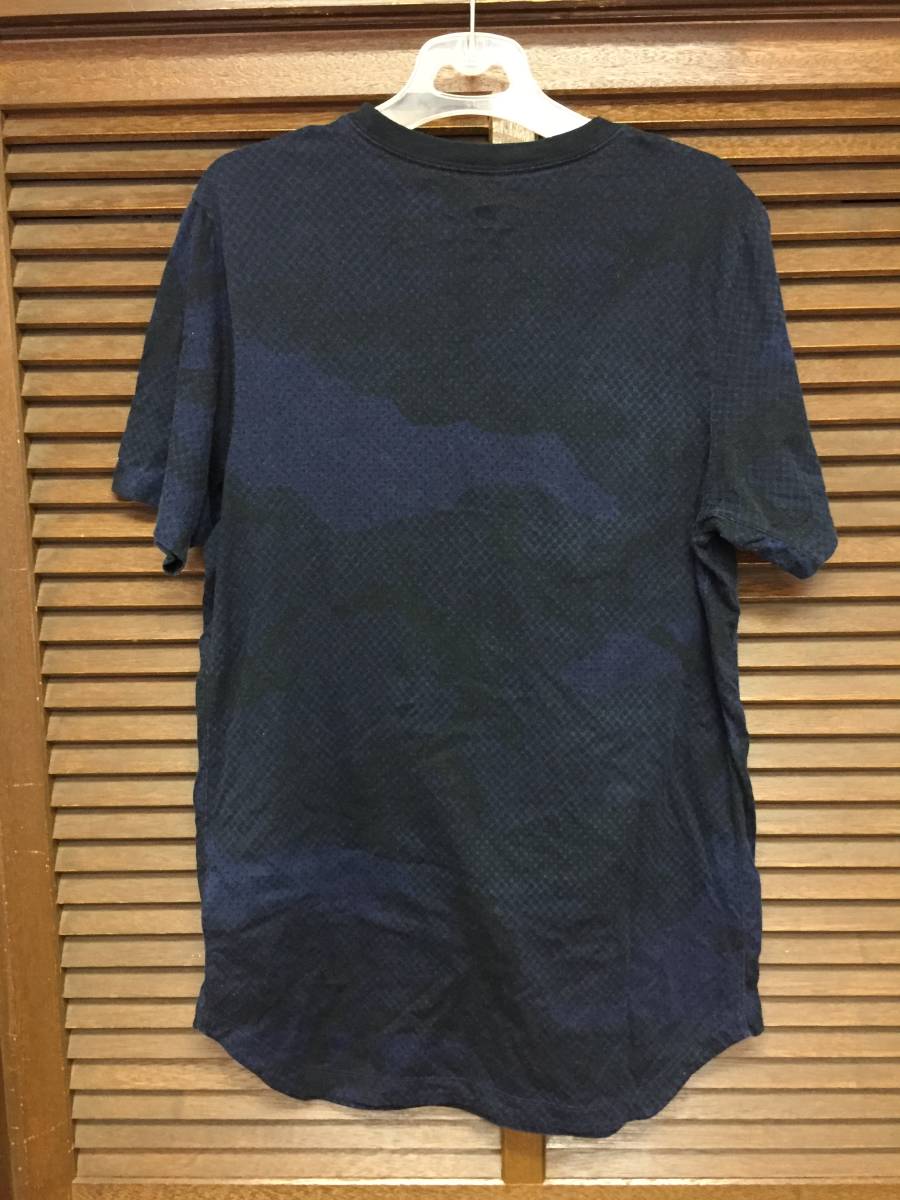 Nike Tech Asymmetrical T-Shirt 青/黒 M USED ナイキテック_画像2