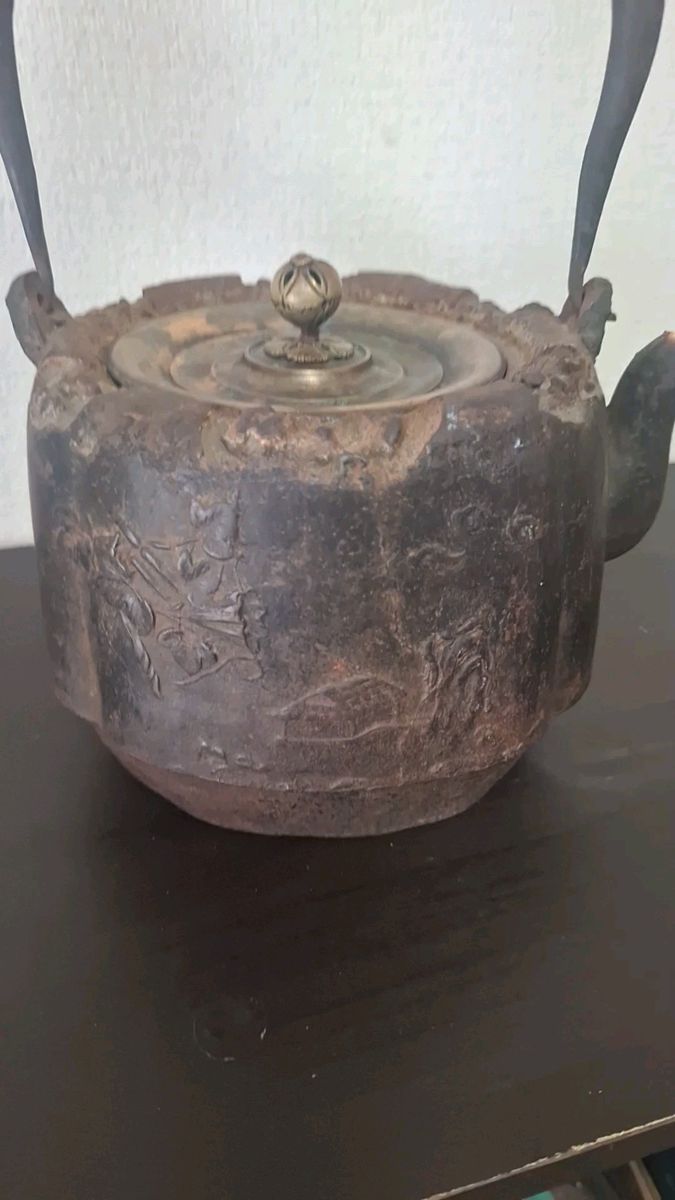 鉄瓶 龍文堂造 2.09kg 銅蓋 水漏れ無し レア レトロ ビンテージ 茶道具