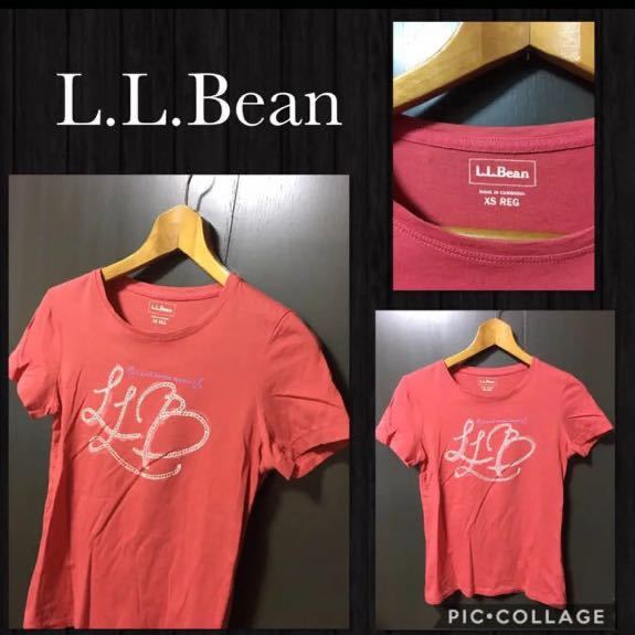 ◆L.L.Bean 半袖カットソー Tシャツ ロゴプリント 薄手　コットン100% レディース XS～Mぐらい　カンボジア製　比較的綺麗_画像1