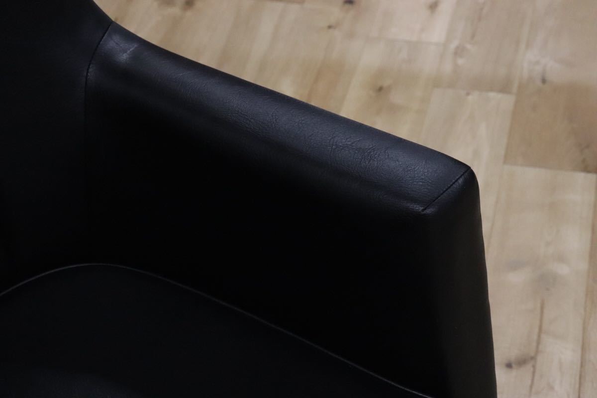 GMDTS55Q○ karimoku / カリモク デスクチェア ワークチェア 作業椅子 黒 ブラック 合皮 書斎 事務 オフィス チェア_画像3