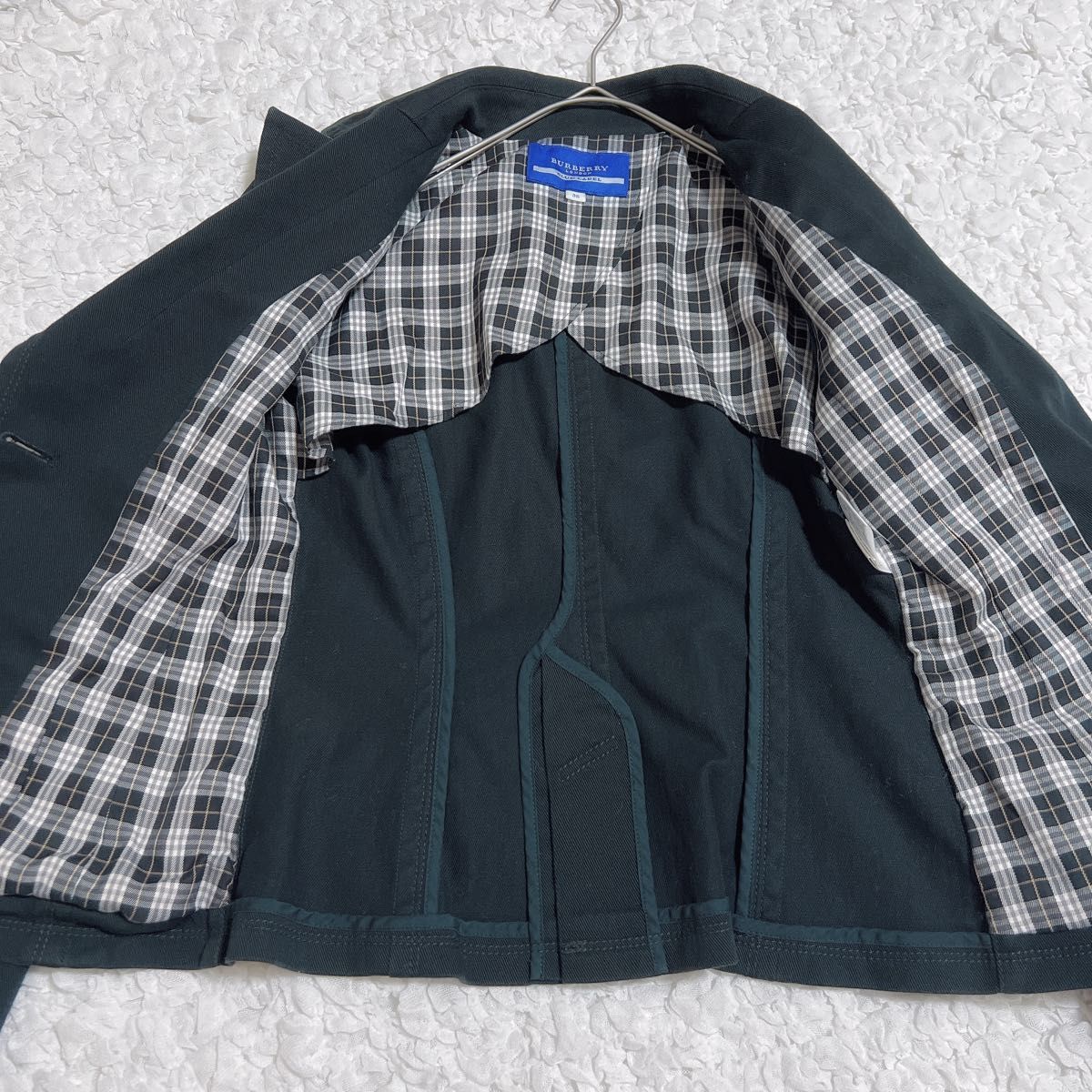 BURBERRY BLUE LABEL テーラードジャケット 黒 美品】BURBERRY BLUE LABEL テーラードジャケット 38 バーバリー
