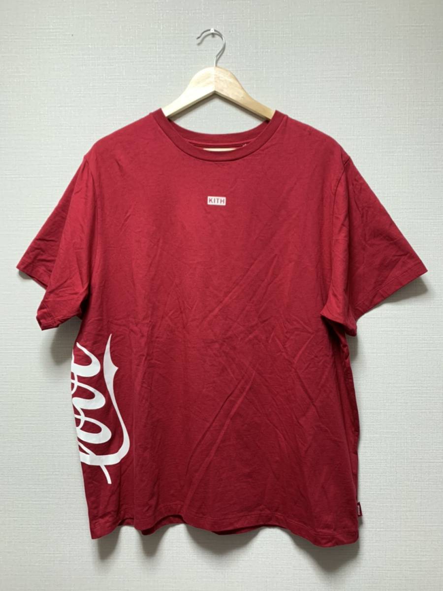 美品☆ [KITH × Coca-Cola] ボックスロゴ 半袖Tシャツ レッド XL キス × コカ・コーラ_画像1