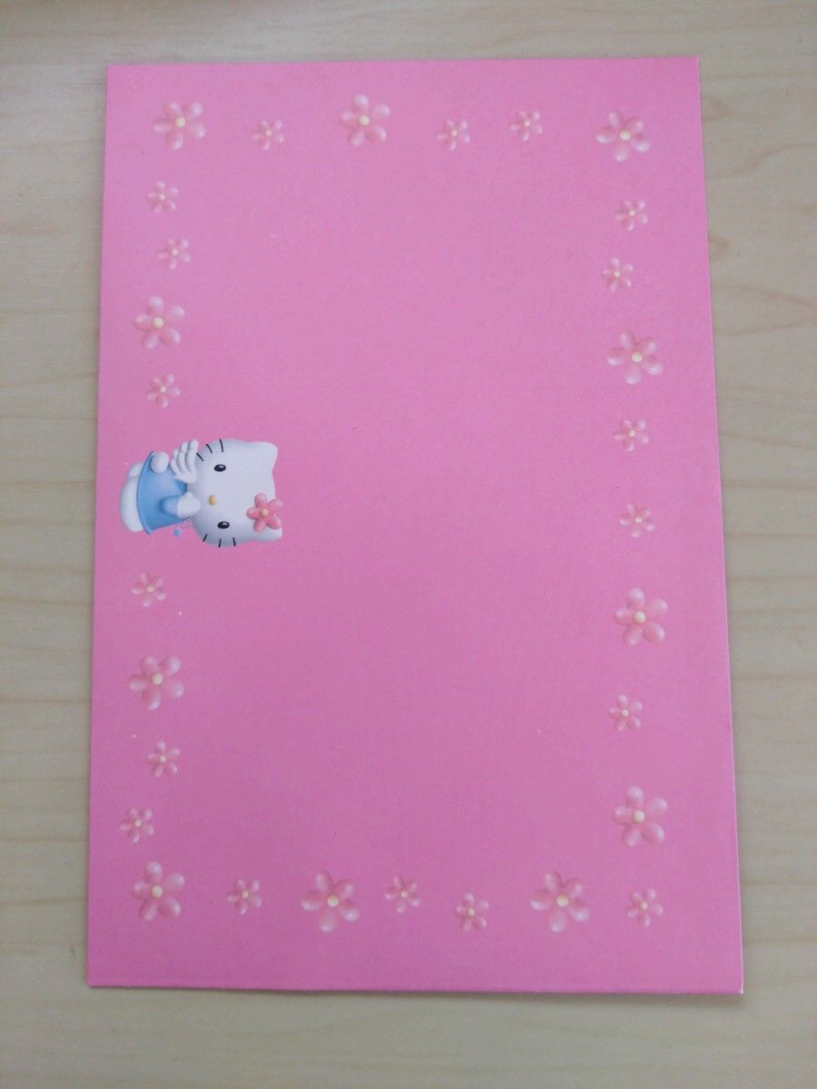 昭和 平成レトロ レア ハローキティ 封筒1枚 ピンク HELLO KITTY 1997年 ハローキティ 封筒&シール セット売り レターセット