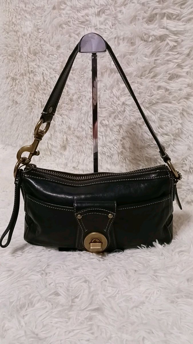 【希少】COACH コーチ オールレザー ターンロック ハンドバッグ 10326