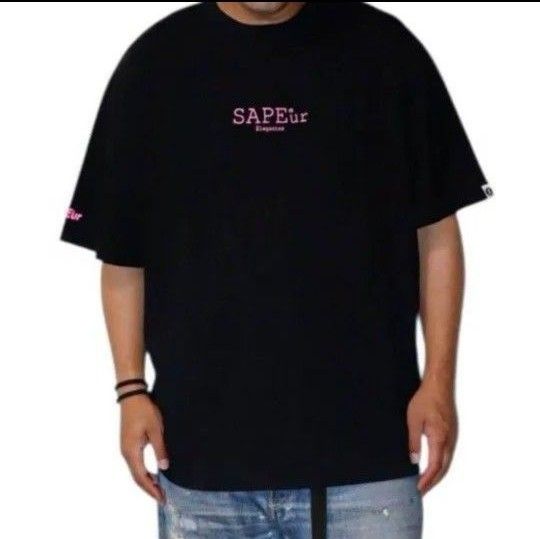【超人気コラボ】 SAPEur FR2★ロッドマン ビックプリントTシャツ 美品 sapeur サプール ロッドマン Tシャツ 黒 ブラック ピンク L