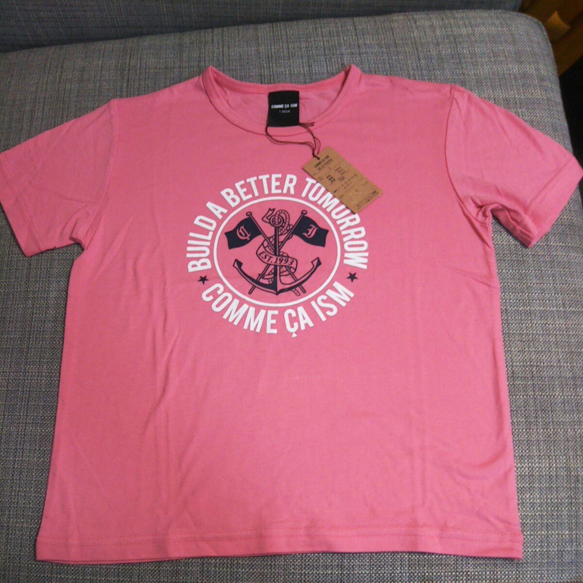 コムサイズム  半袖Tシャツ130 ピンク色
