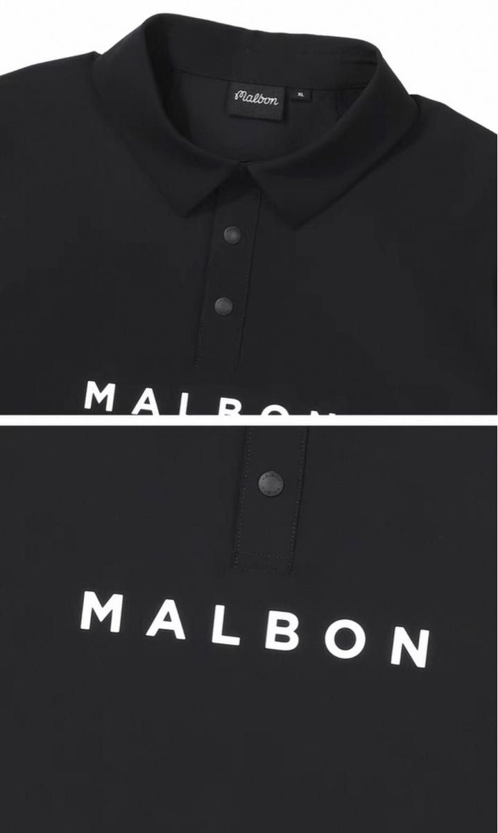 MALBON2025新作マルボンゴルフ ポロシャツ Tシャツメンズ ブラックM 25新作 マルボンゴルフ ポロシャツ Tシャツ メンズ ブラック L