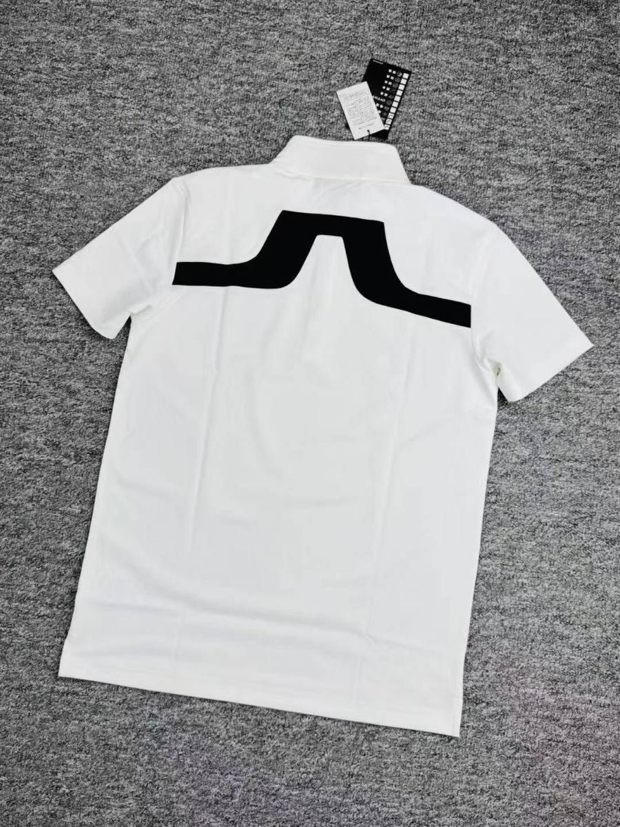 新品 J.LINDEBERG ゴルフ 半袖ポロシャツ ホワイト XXL メンズ 新品 J LINDEBERG ゴルフ 半袖ポロシャツ ハーフジップ メンズ