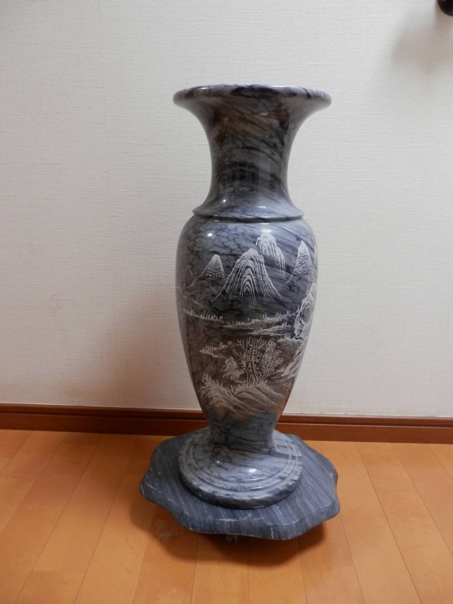 ヤフオク 壺 大理石 大型 つぼ 花瓶