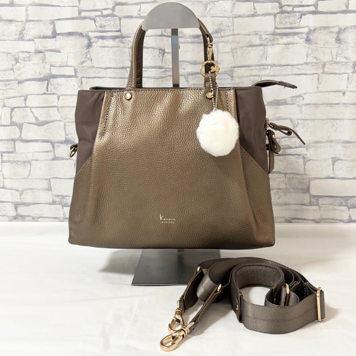 Kanana project 2wayバッグ ブラウンベージュ 6102305 ほぼ未使用】Kanana Project カナナプロジェクト・2way 手提げ
