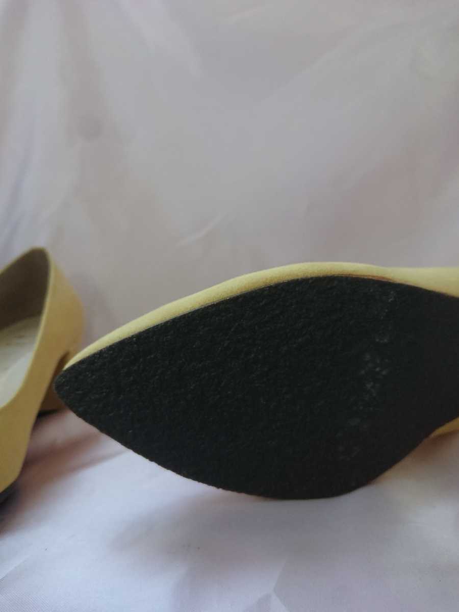  новый товар [24.5cm] metal rouge легко, коричневый n ключ каблук туфли-лодочки * желтый 