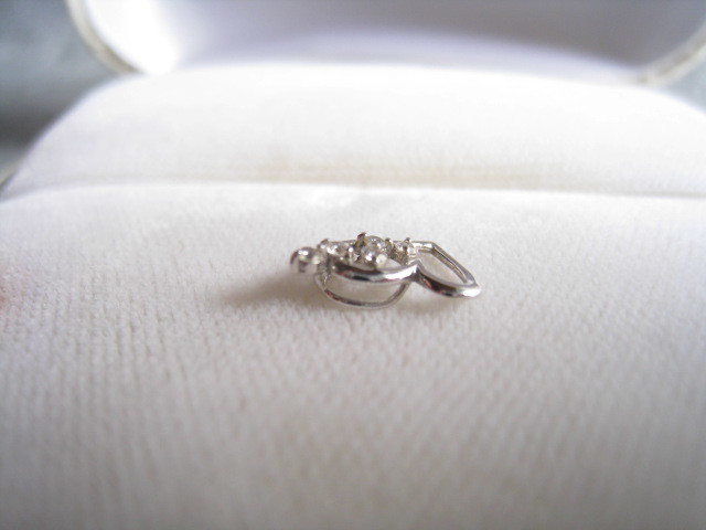 [SAMU] beautiful!! brilliancy natural diamond 0.05ct Heart k10WG pendant * as good as new!