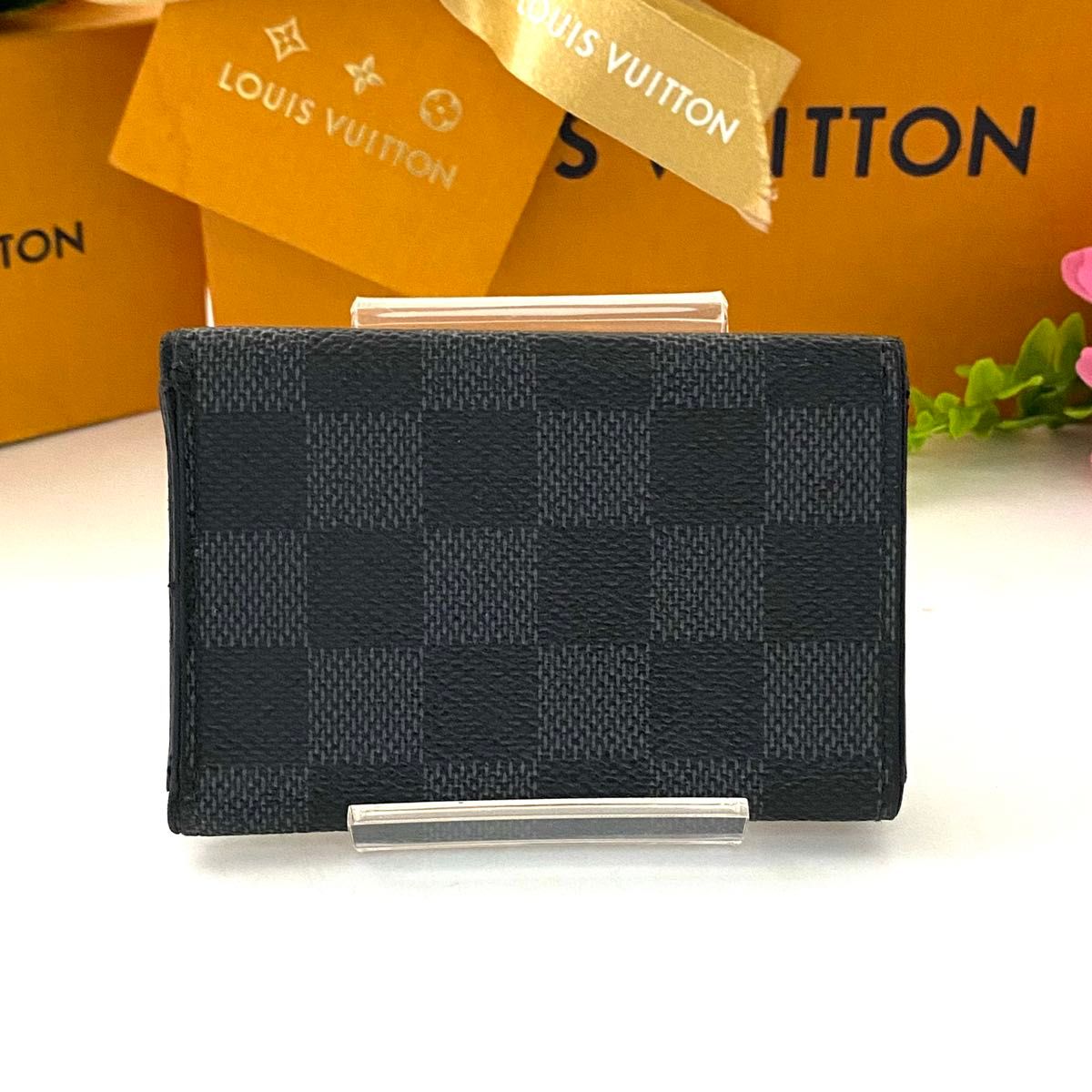 【漆黒ブラック★】LV ルイヴィトン キーケース ミュルティクレ ルイ ヴィトン ミュルティクレ6 ダミエ グラフィット キーケース