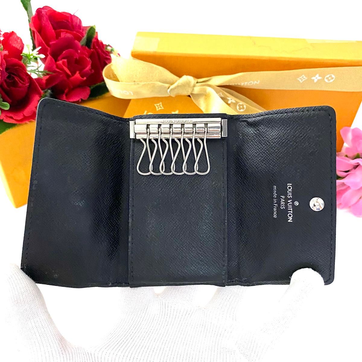 【漆黒ブラック★】LV ルイヴィトン キーケース ミュルティクレ ルイ ヴィトン ミュルティクレ6 ダミエ グラフィット キーケース