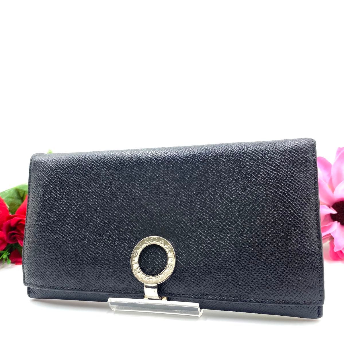 美品 ブルガリ サークルロゴ ビーゼロワン 本革 レザー 長財布 ブラック ブルガリ BVLGARI 長財布 サークル ビーゼロワン ブラック 黒