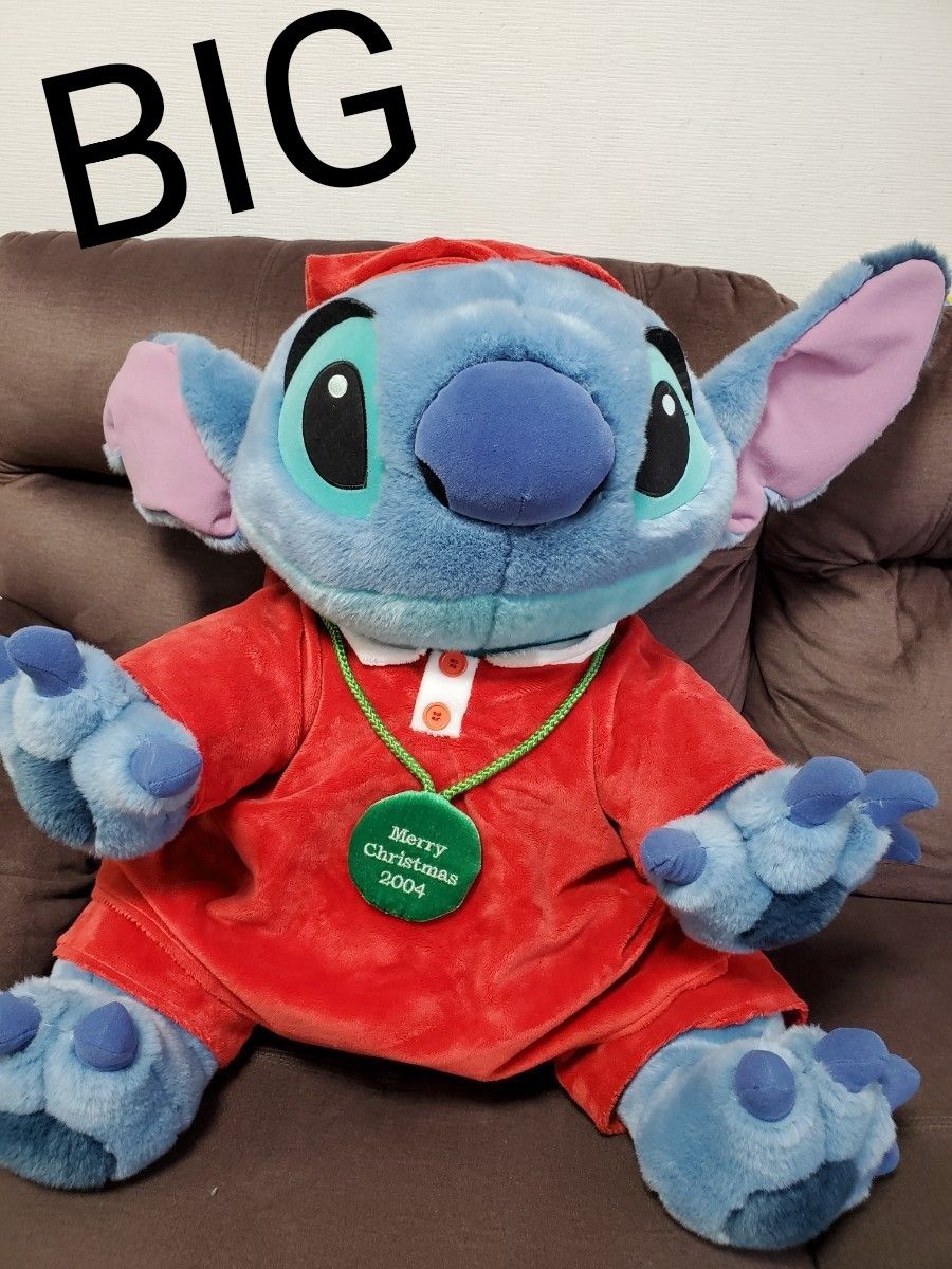 【新品限定品】スティッチ・サンタぬいぐるみ ディズニーストア限定 2004年スティッチサンタぬいぐるみ 特大