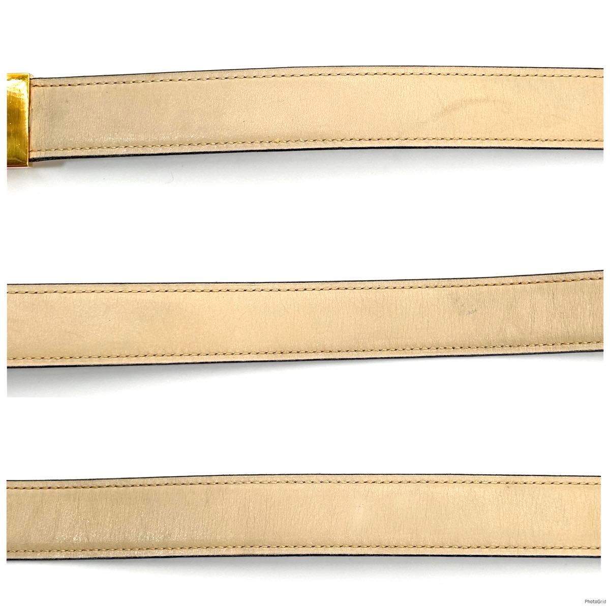 GUCCI GGキャンバス インターロッキングベルト ベージュ ゴールド オールドグッチ GUCCI ベルト レザー インターロッキング gg