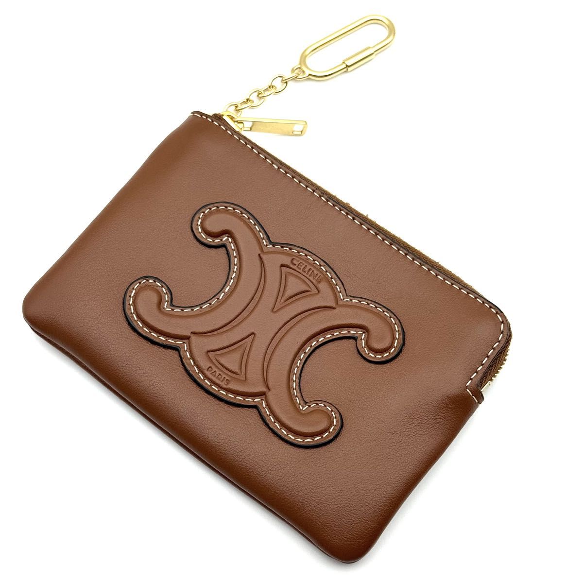 セリーヌ CELINE ポーチ 財布 コイン&カード ポーチ Cチャーム セリーヌ コイン&カードポーチ キュイル トリオンフ スムース