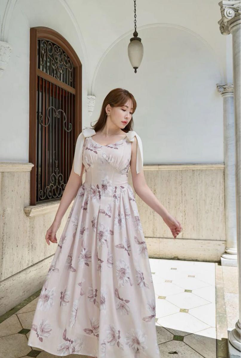 ワンピース Herlipto Sunflower-Printed Midi Dress M Her lip to】Sunflower-Printed Midi Dress M ワンピース|Yahoo