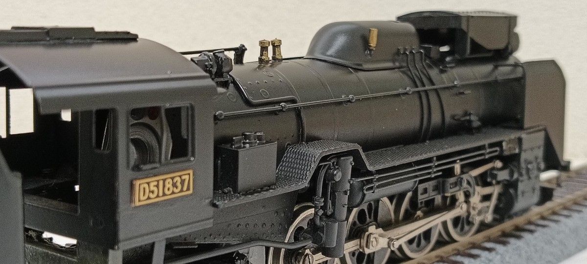 HOゲージ アダチ D51重装備蒸気機関車、メンテナンス済 HOゲージ 天賞堂アダチ D51 蒸気機関車 モーター交換