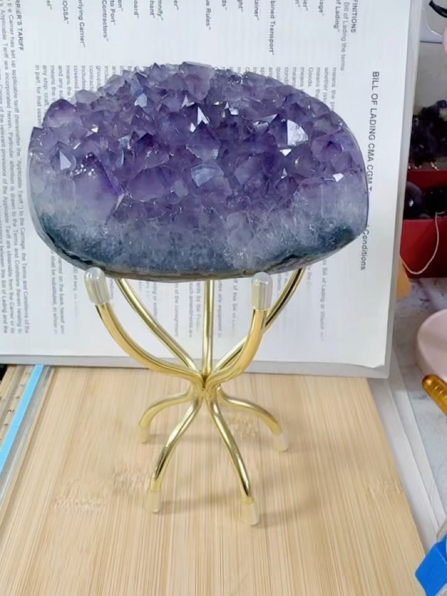 SS-0283天然石 アメジスト クラスター 紫水晶 金銭運 原石 浄化 鉱石 ドーム 置物 一点物 パワーストーン 九紫火星運