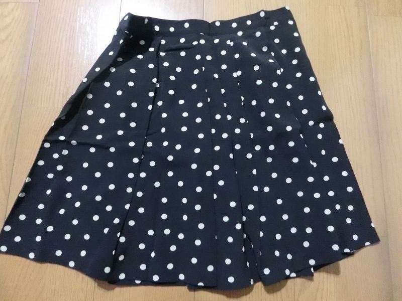  prompt decision superior article Agnes B agnes b. skirt pleated skirt flair skirt size 36 polka dot black black simple lady's 