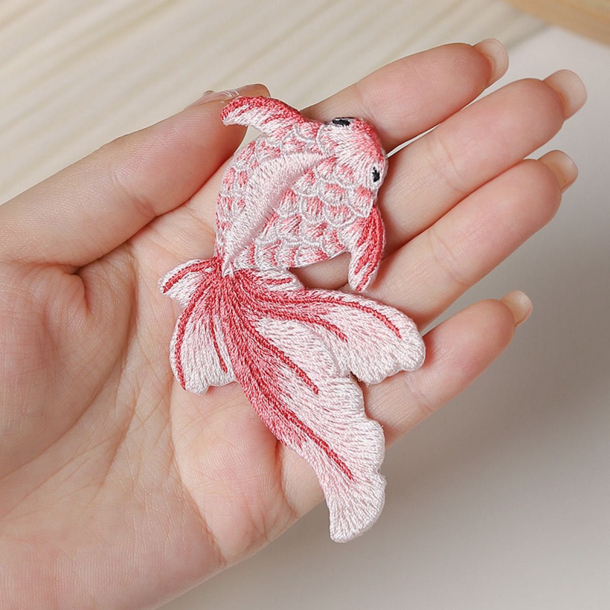 スペイン★Sfera★大人ピンクでお洒落決め フラワー刺繍コート 金魚 刺繍ワッペン ピンク ハンドメイド 3個セット|Yahoo