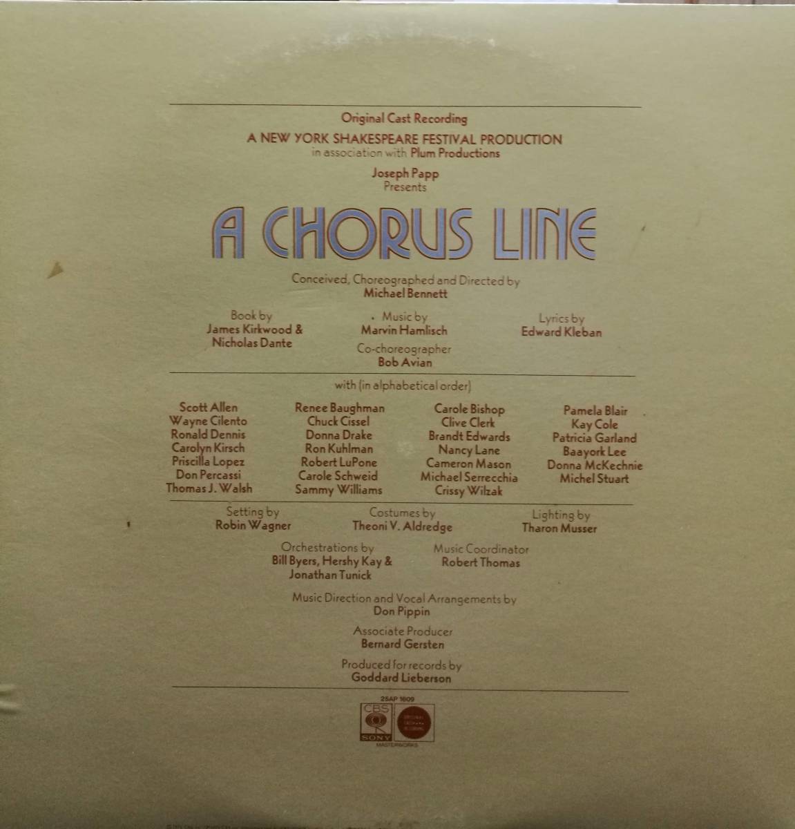 【廃盤LP】OST / コーラス・ライン A Chorus Line_画像2