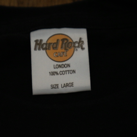 90s Hard Rock Cafe London Tシャツ L ブラック England製 ハードロックカフェ ロゴ 半袖 企業 アメリカ レストラン _画像4