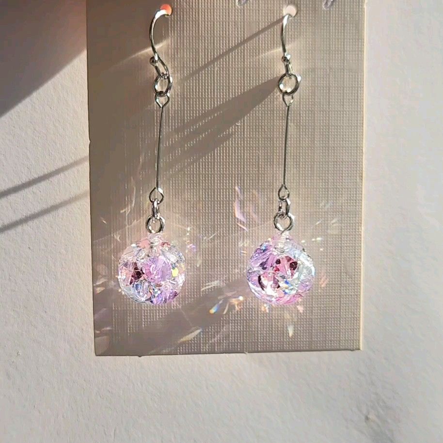 紫陽花カラーC スワロフスキー レジン ピアス イヤリング