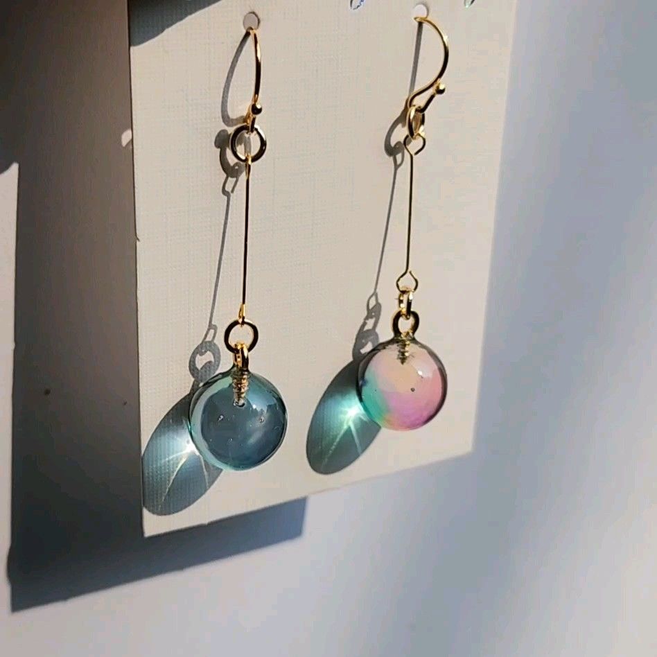 シャボン玉 レジン ピアス イヤリング