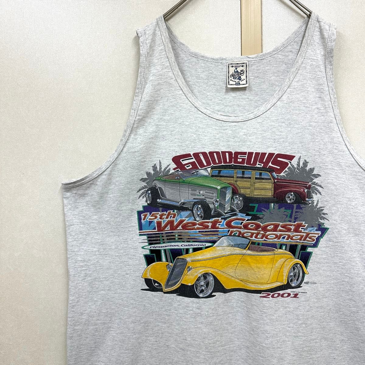 00s Hanes USA製 ヴィンテージ タンクトップ クラッシックカー 90s GOODGUYSタンクトップ USA製 クラッシックカー ホットロッド